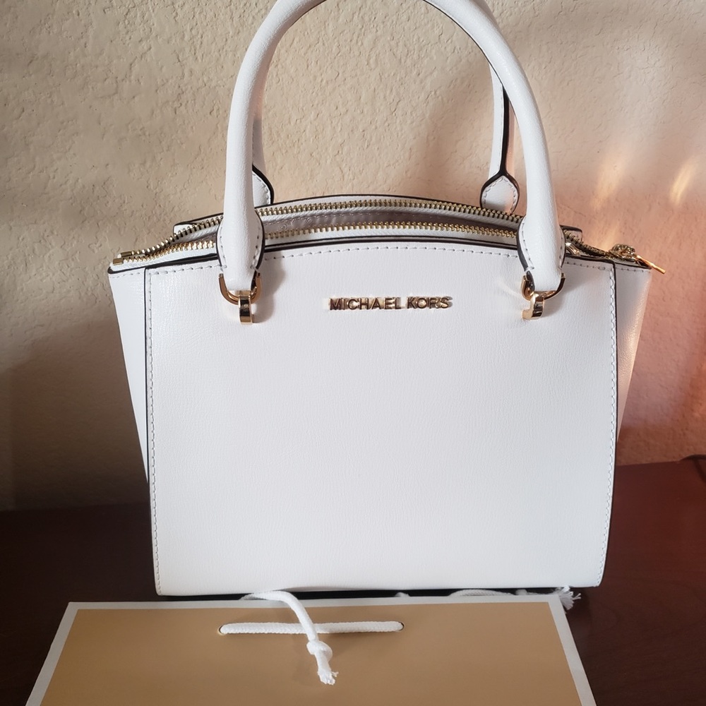 NWT Michael Kors Ellis White Satchel Bag- small